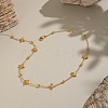 304 Stainless Steel Star Link Chain Necklaces for Women NJEW-G181-07G-1