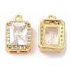 Brass and Clear Cubic Zirconia Pendants ZIRC-Q202-13G-1