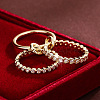 Brass Micro Pave Cubic Zirconia Finger Rings WG3D341-01-2