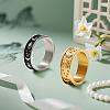 2Pcs 2 Colors Stainless Steel Finger Rings for Women Men RJEW-GO0001-01-4
