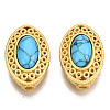 4-Hole Synthetic Turquoise Beads KK-S310-39A-1