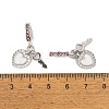 Rack Plating Alloy Light Rose Rhinestone European Dangle Charms FIND-C055-27P-01-3