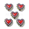 Painted Glass Beads Bumpy Beads Heart X-LAMP-V001-07A-1