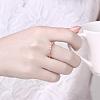 Romantic Korean Style Brass Cubic Zirconia Finger Rings for Valentine's Day RJEW-BB00556-03-5