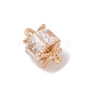 Brass Connector Charms with Glass KK-B100-074G-2