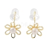 Natural Pearl Flower Stud Earrings EJEW-P256-70G-1