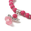 Dyed Natural Lava Rock Beads Stretch Bracelets BJEW-JB04221-02-2