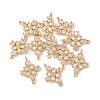 Brass Pave Cubic Zirconia Connector Charms X-KK-G462-45KCG-02-3