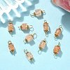 10Pcs Transparent Crackled Glass Cube Connector Charms PALLOY-JF03942-4