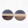 Two Tone Transparent Resin & Walnut Wood Pendants RESI-S358-78-A01-2
