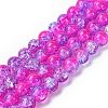 1 Strand Transparent Crackle Glass Round Beads Strands X-CCG-Q002-10mm-09-1
