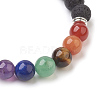Natural Lava Rock Beads Stretch Bracelets BJEW-JB03846-01-2