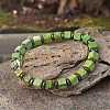 Cube Dyed Natural Imperial Jasper & Synthetic Non-magnetic Hematite Beads Stretch Bracelets for Women Men PF6426-10-1