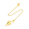 Brass Cable Chain Pointed Dowsing Pendulums HJEW-D004-03G-2