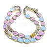 Half Rainbow Plated Electroplate Transparent Glass Beads Strands EGLA-G037-05A-HR01-2