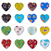 60Pcs Handmade Millefiori Glass Heart Beads LK-HY0001-01-1