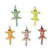 Glass Crocodile Pendants PALLOY-MZ00992-1