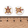 Ocean Printed Natural Freshwater Shell Flat Round Beads SHEL-A006-13D-3