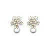 Snowflake with Round Alloy Crystal Rhinestone Dangle Stud Earrings FS-WGD1A25-01-5