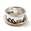 Rotatable Mountain and Heart Alloy Finger Ring RJEW-F123-08AS-2