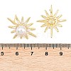 Brass Micro Pave Clear Cubic Zirconia Stud Earrings EJEW-F405-03G-3