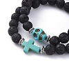 Natural Lava Rock Beads Stretch Bracelets BJEW-JB04979-01-2
