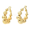 Rack Plating Brass Round Beaded Hoop Earrings EJEW-Z019-02A-G-1