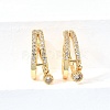 Brass Micro Pave Clear Cubic Zirconia Cuff Earrings EJEW-F370-11G-4