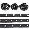 ARRICRAFT 3 Styles Brass Round & Square & Imitation Pearl Stud Black PU Leather Trimmings DIY-AR0003-78-1