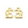 Golden Plated Alloy Letter Pendants PALLOY-J718-01G-E-1