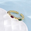 Brass Micro Pave Cubic Zirconia Cuff Rings RJEW-M066-01G-4