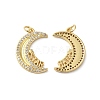 Rack Plating Brass Pave Cubic Zirconia Pendants KK-O142-33G-2