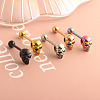 Skull 304 Stainless Steel Straight Barbell 15 Gauge Piercing Tongue Rings for Women Men FS-WG07D05-04-1