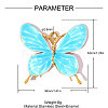 304 Stainless Steel with Sky Blue Enamel Pendants SA-OY001-27G-03-2