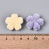 Flocking Opaque Acrylic Flower Beads OACR-T030-06M-4