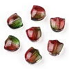 Spray Painted Transparent Glass Beads X-GLAA-T022-26-2