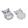 201 Stainless Steel Owl Lapel Pin JEWB-N007-120P-3