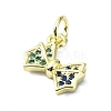 Brass Micro Pave Cubic Zirconia Pendants KK-H475-22G-01-2