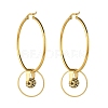 Cubic Zirconia Beads Charm Big Hoop Earrings for Women EJEW-JE04705-1