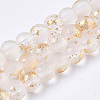 Frosted Spray Painted Glass Beads Strands GLAA-N035-03A-C10-1