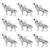 Tibetan Style Alloy Howling Wolf Pendants X-LF1753Y-1