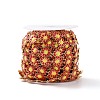 Ion Plating(IP) 304 Stainless Steel Daisy Flower Link Chains with Enamel AJEW-J035-03G-11-3