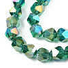 Electroplate Transparent Glass Beads Strands EGLA-T019-06F-2