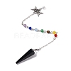 Mixed Gemstone Hexagonal Pointed Cone Dowsing Pendulum Pendants G-G983-05P-4