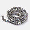 Electroplate Opaque Solid Color Glass Beads Strands X1-EGLA-A034-P8mm-L13-2