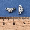 Brass Micro Pave Clear Cubic Zirconia 2-Loop Butterfly Spacer Bars KK-C258-14S-3