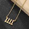 304 Stainless Steel Number 11:11 Pendant Necklaces NJEW-NH0002-01G-04-5