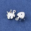 Heart Brass Sew on Prong Settings KK-C163-14B-S-2