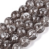 Transparent Half Spray Painted Glass Beads Strands GLAA-Q110-02A-11-1