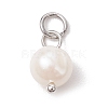 Natural Cultured Freshwater Pearl Two Sides Polished Charms PALLOY-JF04036-03-3